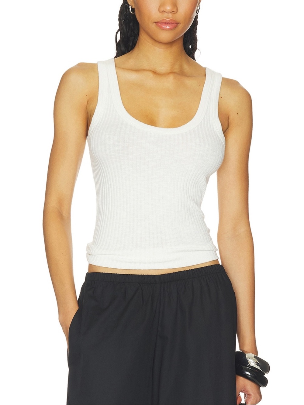 Enza Costa military rib tank top in undyed